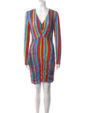 Jonathan Cohen Striped Midi Length Dress