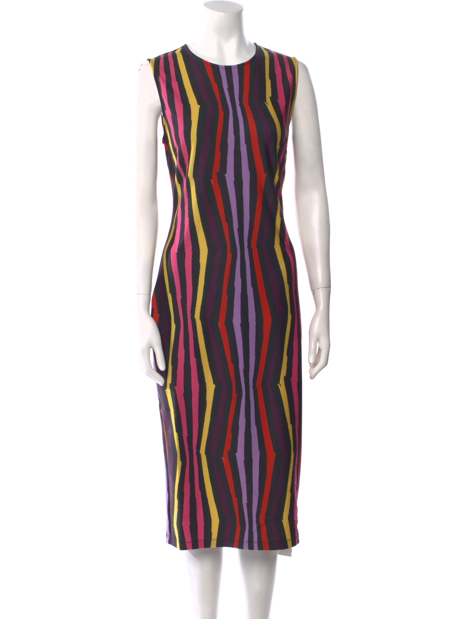 Jonathan Cohen Striped Midi Length Dress