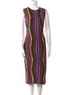 Jonathan Cohen Striped Midi Length Dress