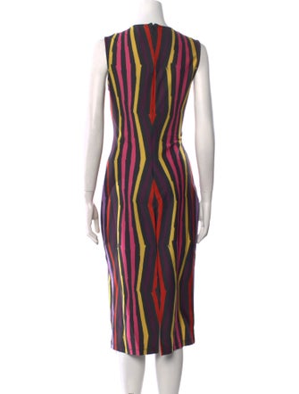 Jonathan Cohen Striped Midi Length Dress