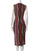 Jonathan Cohen Striped Midi Length Dress