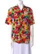 Jonathan Cohen Silk Floral Print Button-Up Top