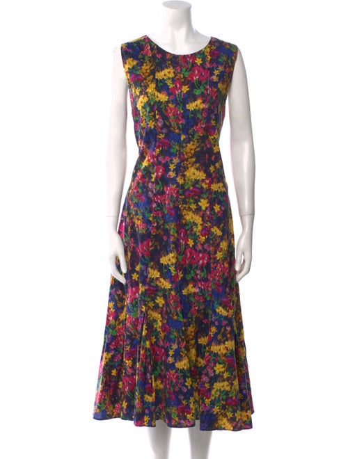 Jonathan Cohen Floral Print Midi Length Dress