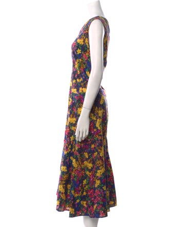 Jonathan Cohen Floral Print Midi Length Dress