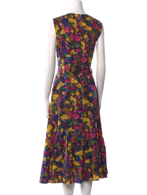 Jonathan Cohen Floral Print Midi Length Dress