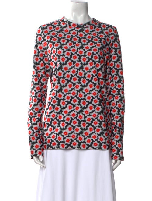 Jonathan Cohen Floral Print Crew Neck Blouse
