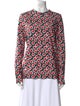 Jonathan Cohen Floral Print Crew Neck Blouse