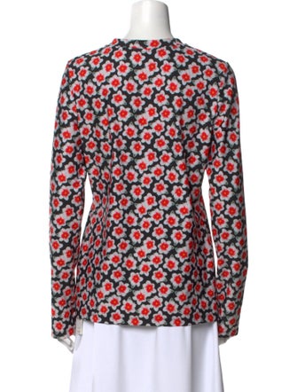 Jonathan Cohen Floral Print Crew Neck Blouse