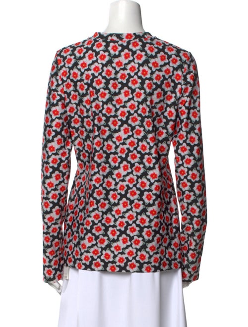 Jonathan Cohen Floral Print Crew Neck Blouse