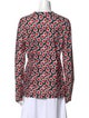 Jonathan Cohen Floral Print Crew Neck Blouse