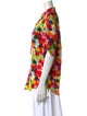 Jonathan Cohen Silk Floral Print Button-Up Top