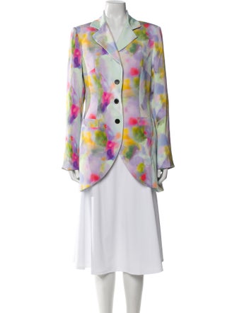 Jonathan Cohen Silk Floral Print Blazer