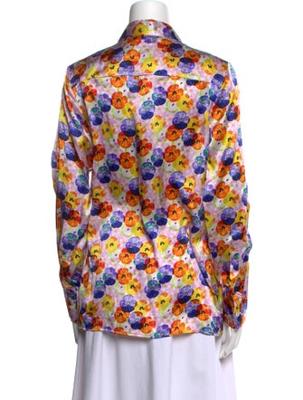 Jonathan Cohen Floral Print Long Sleeve Button-Up Top