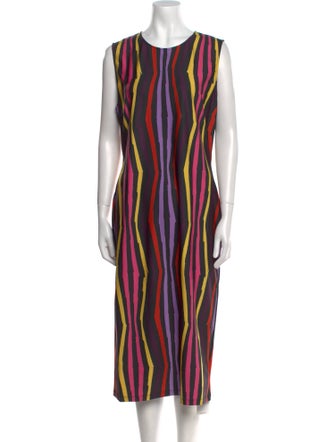 Jonathan Cohen Striped Midi Length Dress