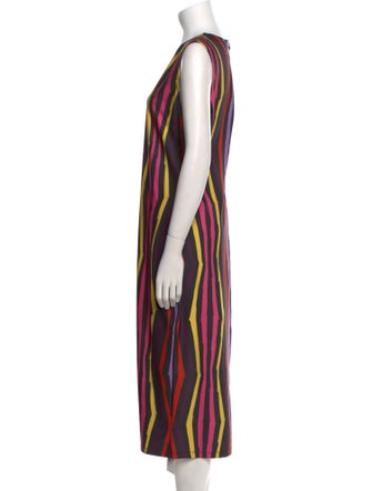 Jonathan Cohen Striped Midi Length Dress
