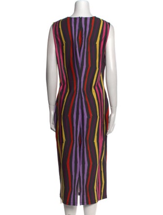 Jonathan Cohen Striped Midi Length Dress