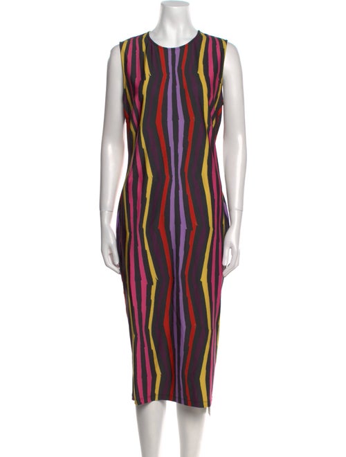 Jonathan Cohen Striped Midi Length Dress