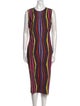 Jonathan Cohen Striped Midi Length Dress