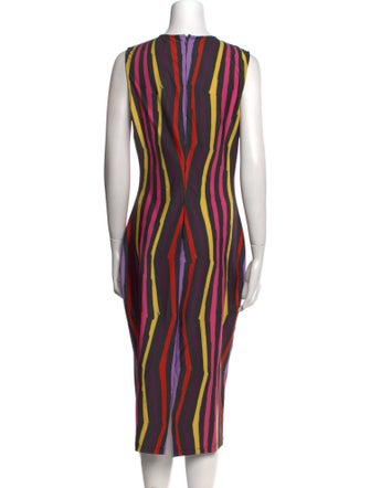 Jonathan Cohen Striped Midi Length Dress