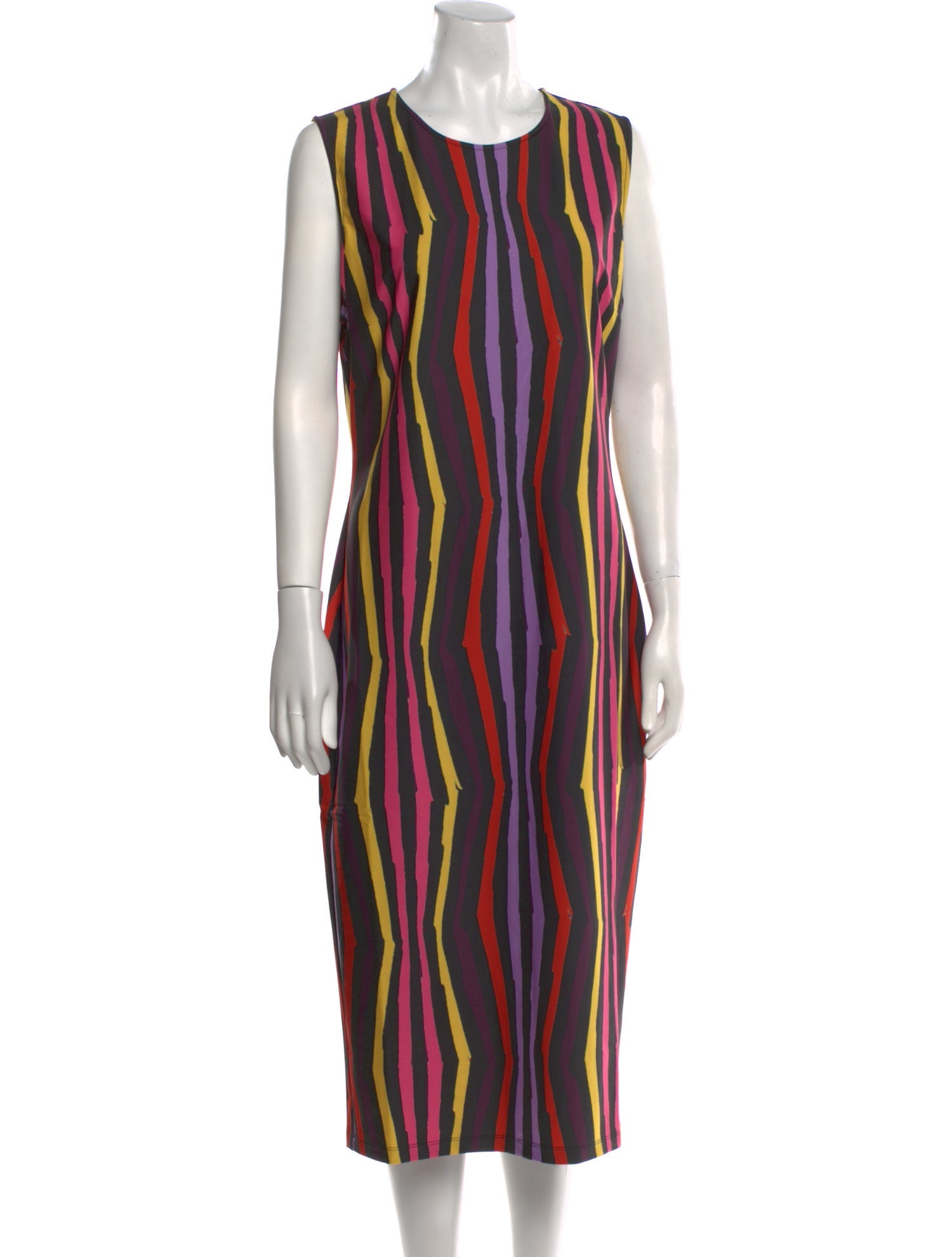 Jonathan Cohen Striped Midi Length Dress