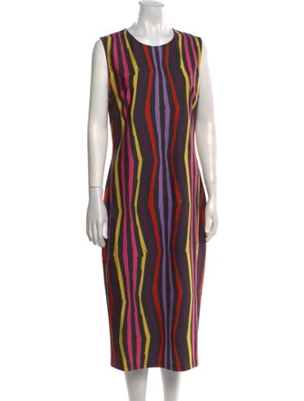 Jonathan Cohen Striped Midi Length Dress