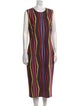 Jonathan Cohen Striped Midi Length Dress