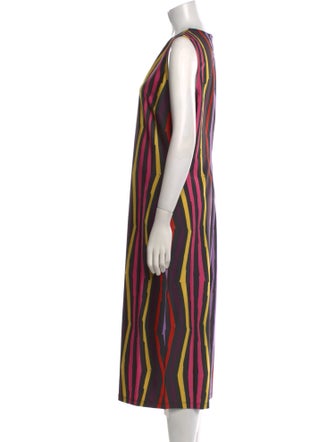 Jonathan Cohen Striped Midi Length Dress