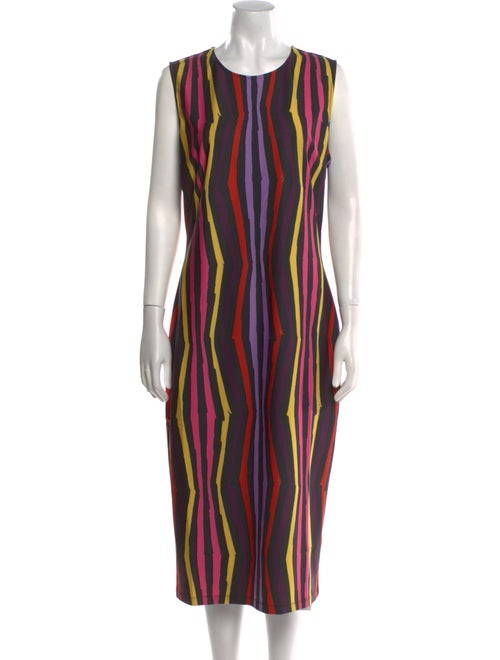 Jonathan Cohen Striped Midi Length Dress