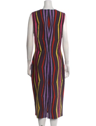 Jonathan Cohen Striped Midi Length Dress