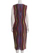 Jonathan Cohen Striped Midi Length Dress