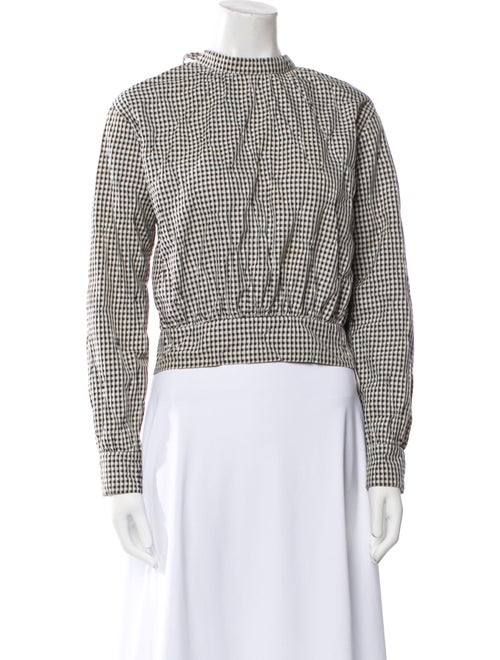 Jonathan Cohen Plaid Print Crew Neck Crop Top