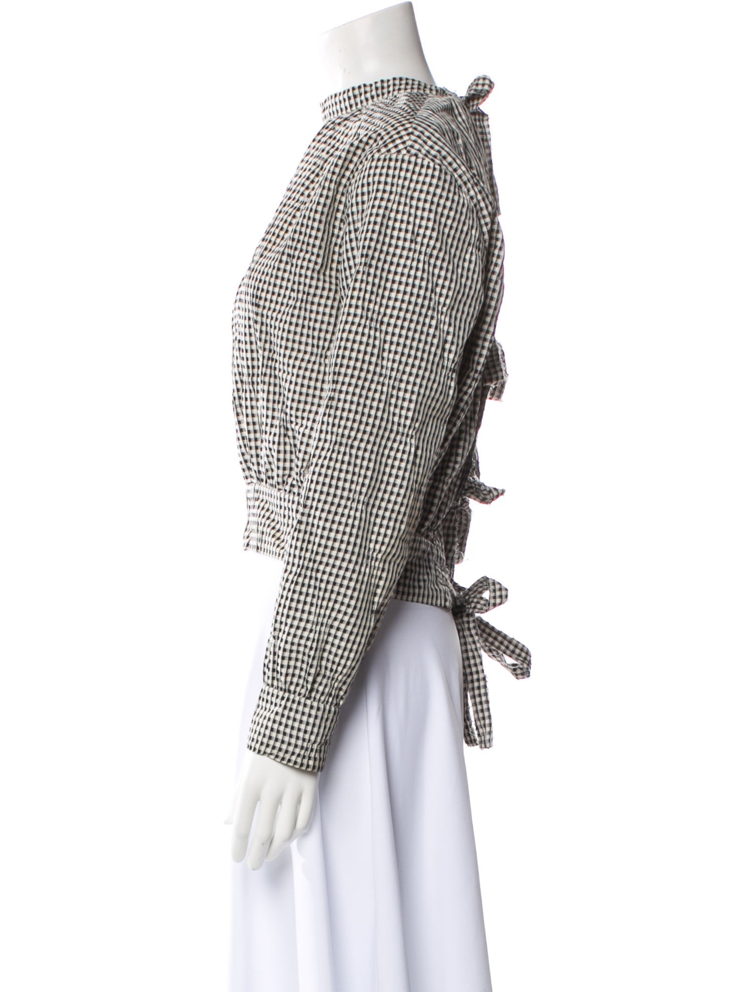 Jonathan Cohen Plaid Print Crew Neck Crop Top