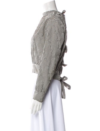 Jonathan Cohen Plaid Print Crew Neck Crop Top