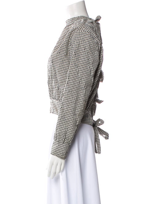 Jonathan Cohen Plaid Print Crew Neck Crop Top