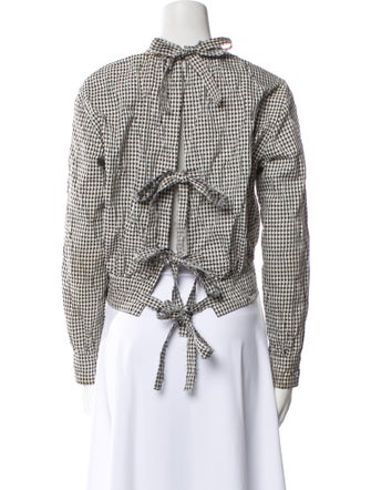 Jonathan Cohen Plaid Print Crew Neck Crop Top