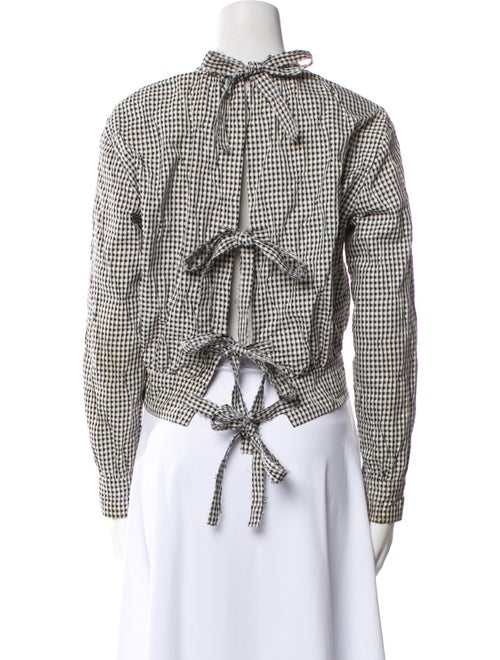 Jonathan Cohen Plaid Print Crew Neck Crop Top