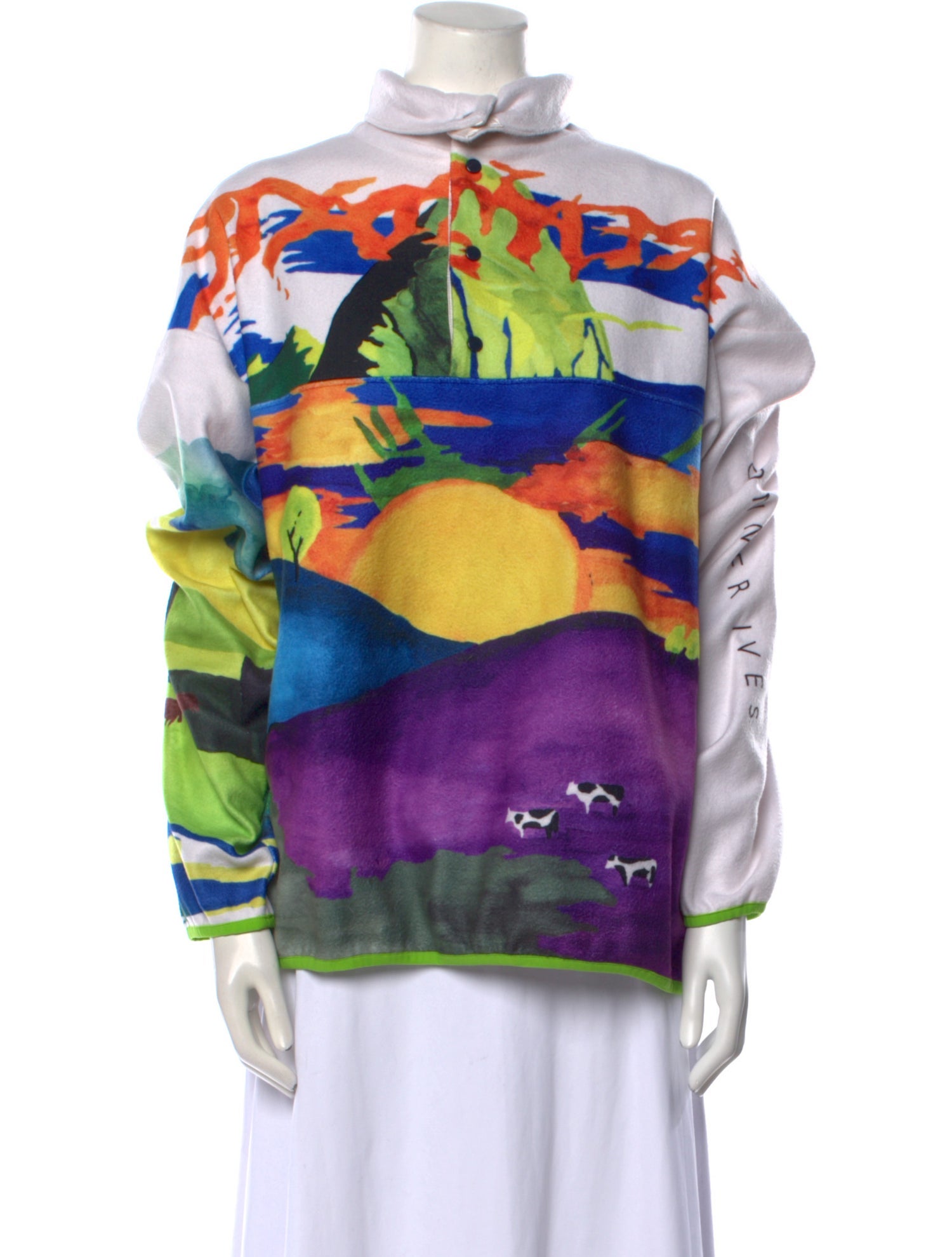 Conner Ives Printed Mock Neck Sweatshirt