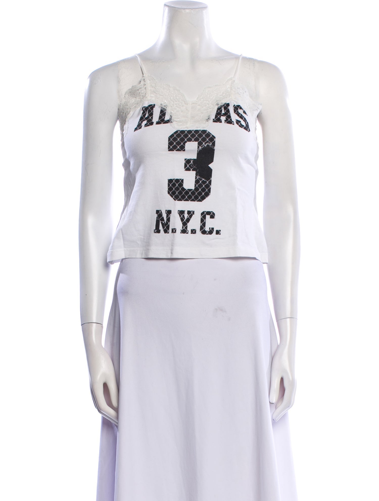 Conner Ives Graphic Print Scoop Neck Crop Top