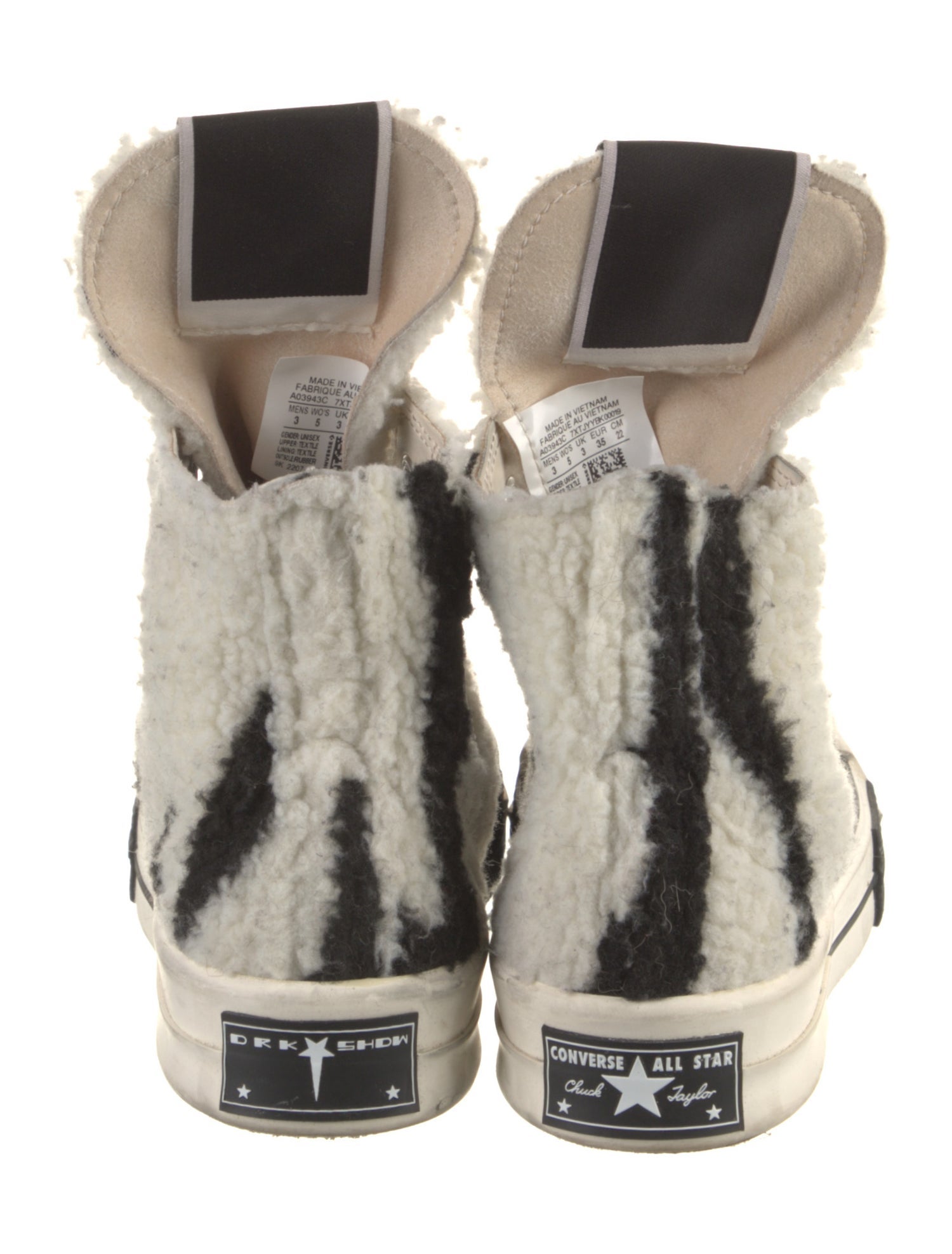 Converse x DRKSHDW Shearling Animal Print Athletic Sneakers