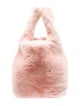 Color Temperature Faux Fur Top Handle Bag