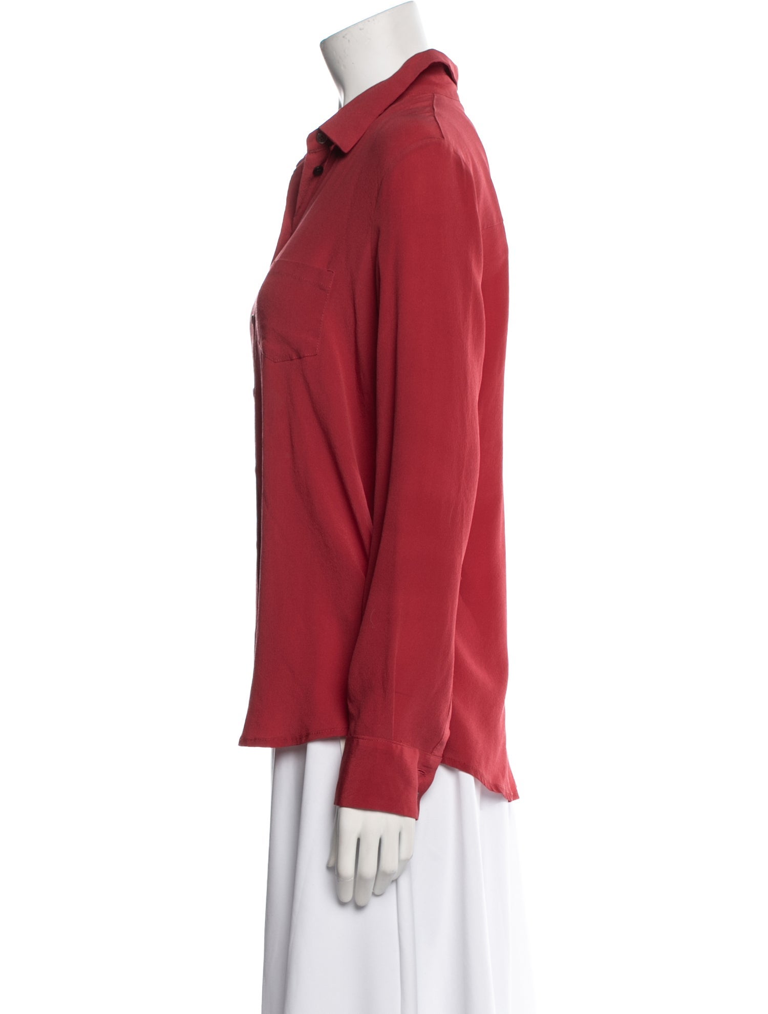 Roberto Collina Silk Long Sleeve Button-Up Top