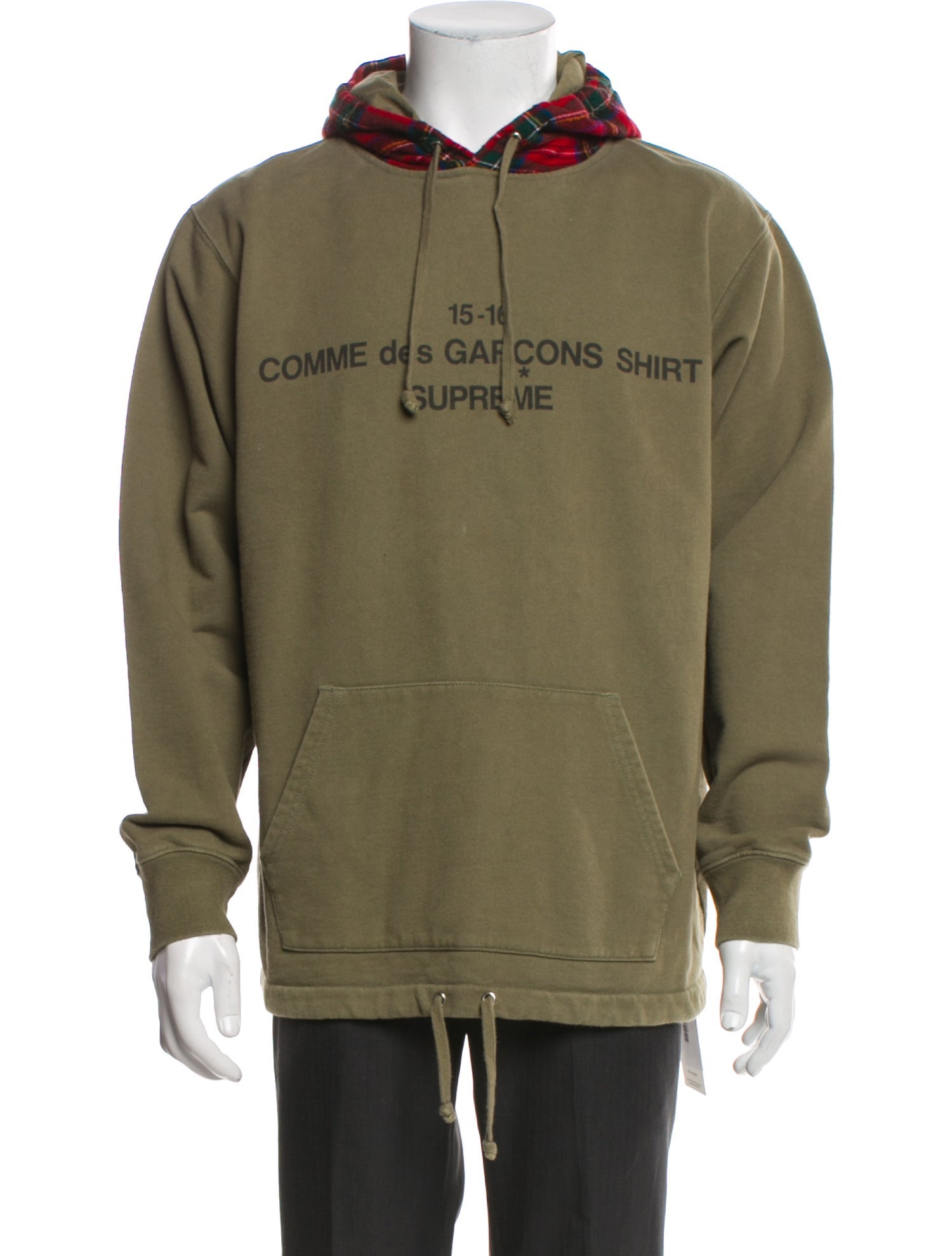 Comme des Garçons x Supreme 2015 Plaid Print Hoodie