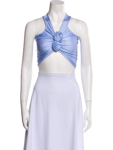 Coperni Tops Halterneck Sleeveless Crop Top M