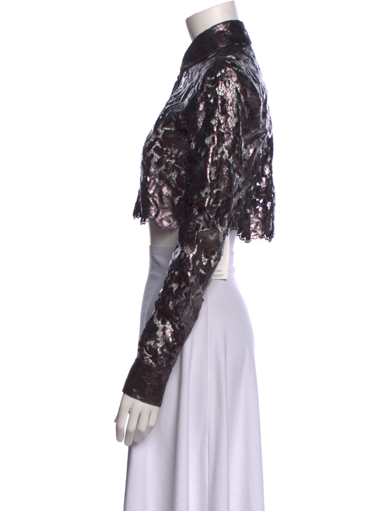 Coperni Lace Pattern Long Sleeve Crop Top w/ Tags