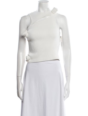 Coperni One-Shoulder Sleeveless Crop Top