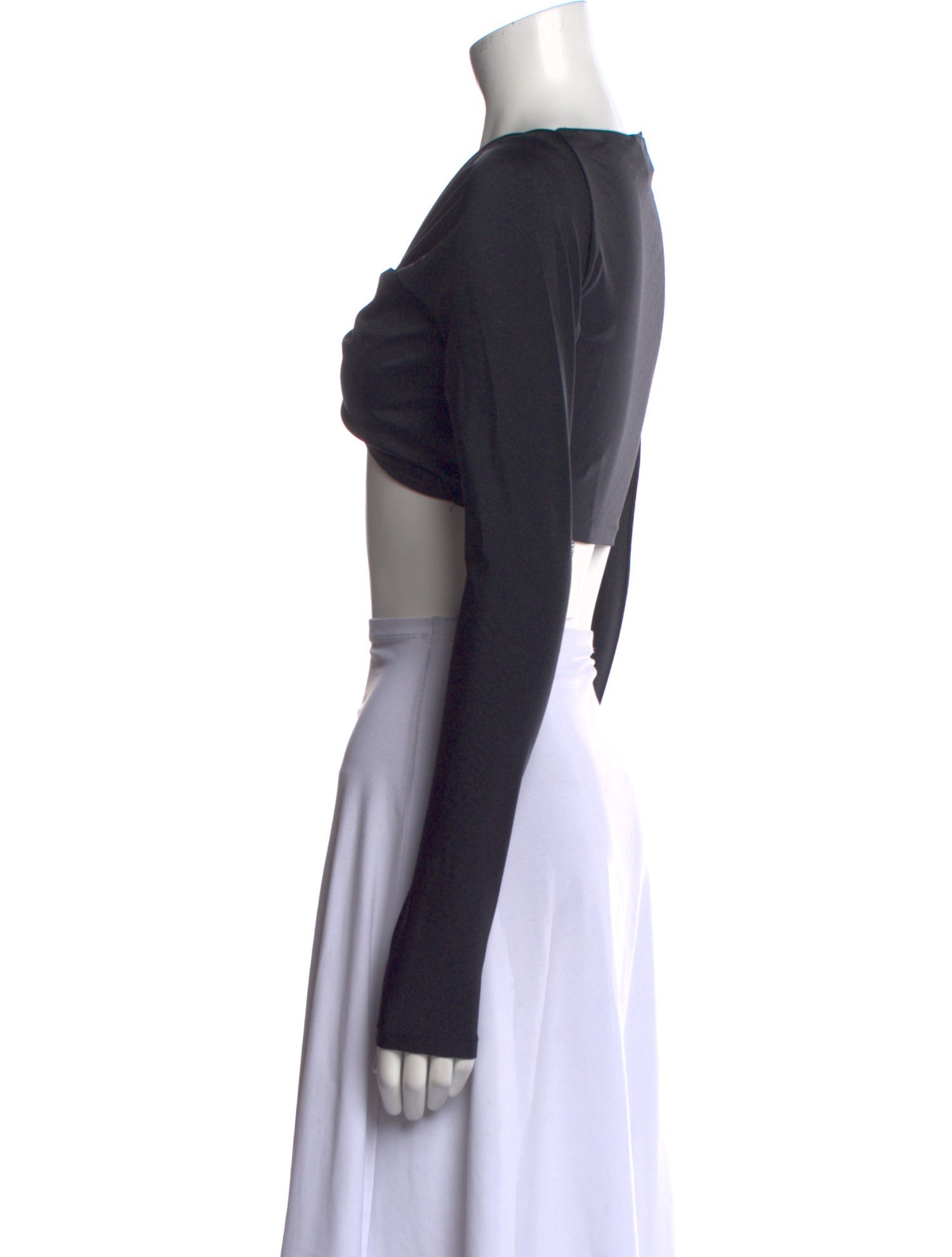 Coperni Off-The-Shoulder Long Sleeve Crop Top