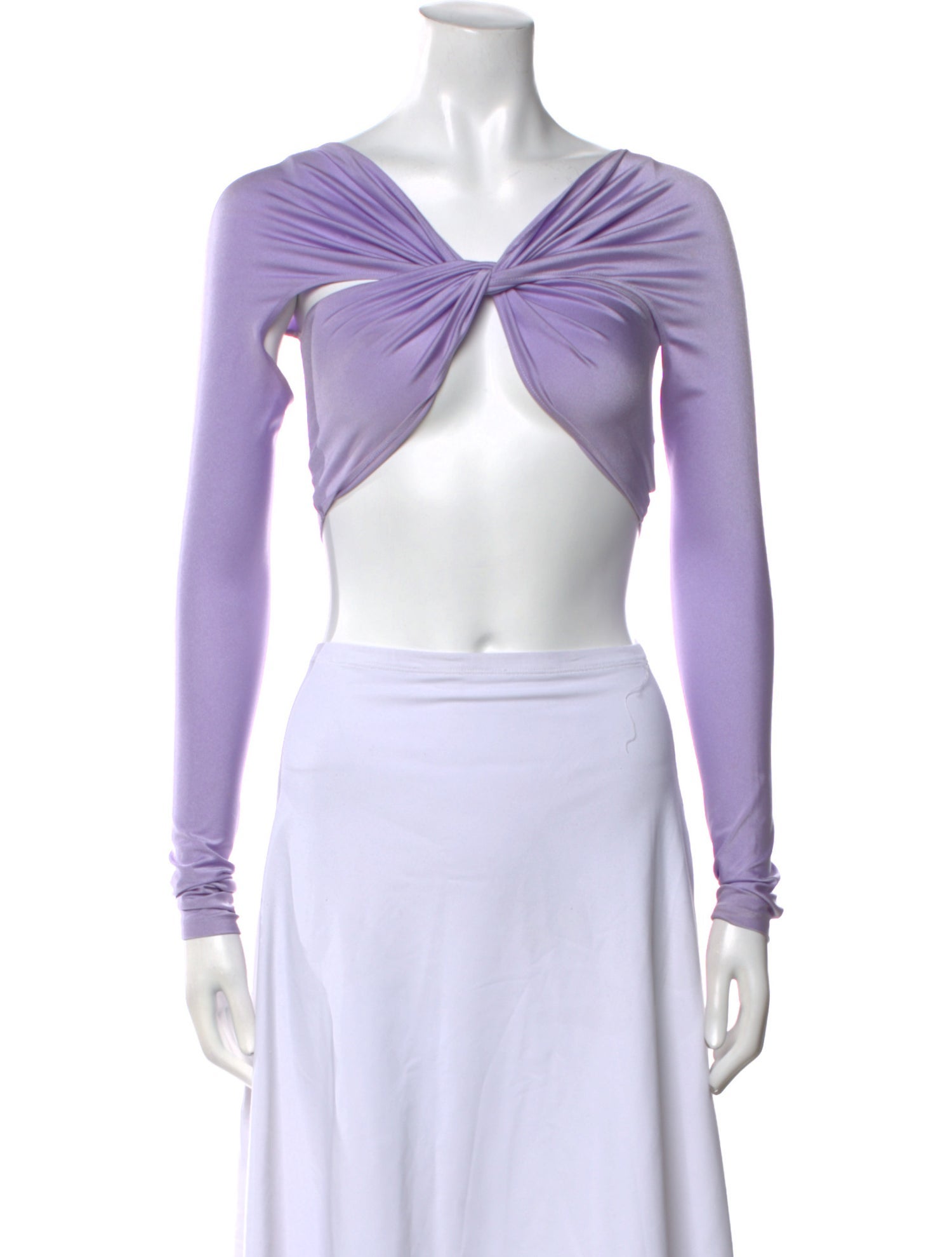 Coperni Off-The-Shoulder Long Sleeve Crop Top