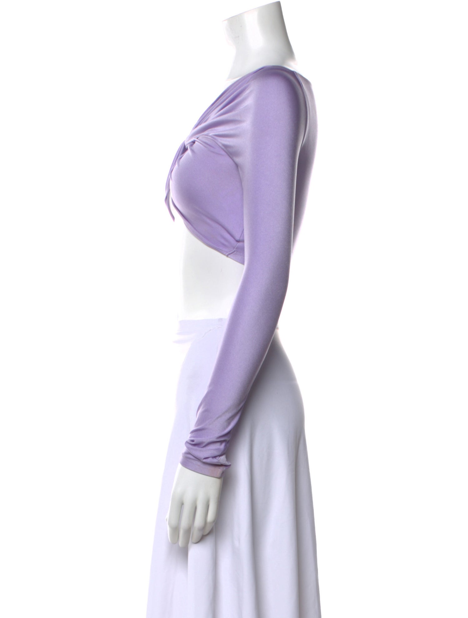 Coperni Off-The-Shoulder Long Sleeve Crop Top