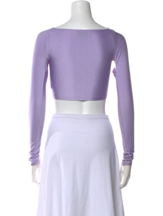 Coperni Off-The-Shoulder Long Sleeve Crop Top