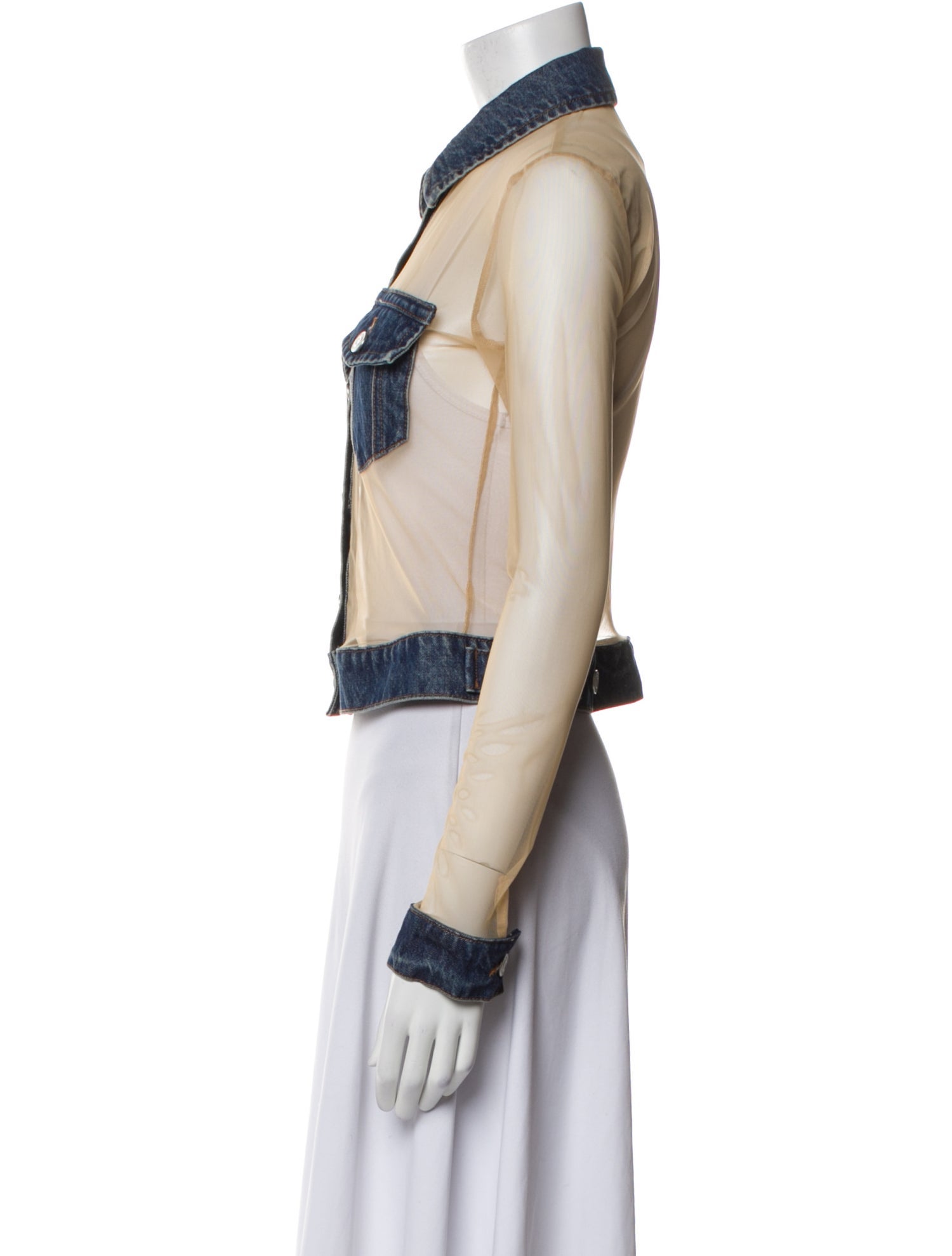 Coperni Wool Colorblock Pattern Denim Jacket w/ Tags